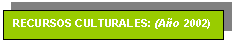 Text Box: RECURSOS CULTURALES: (Ao 2002)